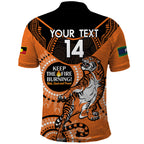 Custom NRL Tigers NAIDOC Week Polo Shirt Keep The Fire Burning Indigenous Art