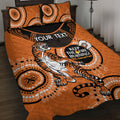 Custom NRL Tigers NAIDOC Week Quilt Bed Set Keep The Fire Burning Indigenous Art