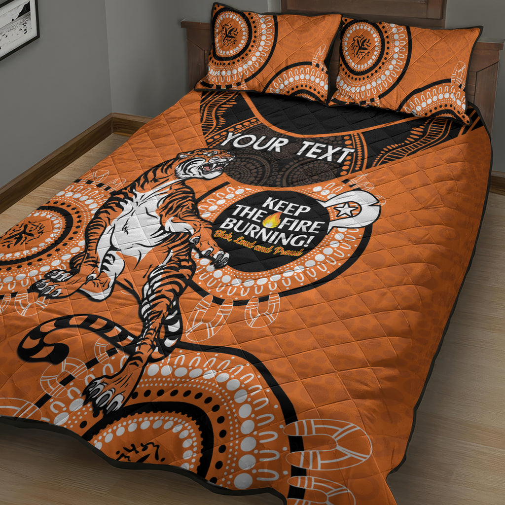 Custom NRL Tigers NAIDOC Week Quilt Bed Set Keep The Fire Burning Indigenous Art