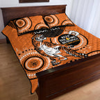 Custom NRL Tigers NAIDOC Week Quilt Bed Set Keep The Fire Burning Indigenous Art
