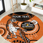 Custom NRL Tigers NAIDOC Week Round Carpet Keep The Fire Burning Indigenous Art