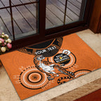Custom NRL Tigers NAIDOC Week Rubber Doormat Keep The Fire Burning Indigenous Art