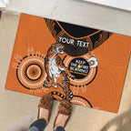 Custom NRL Tigers NAIDOC Week Rubber Doormat Keep The Fire Burning Indigenous Art