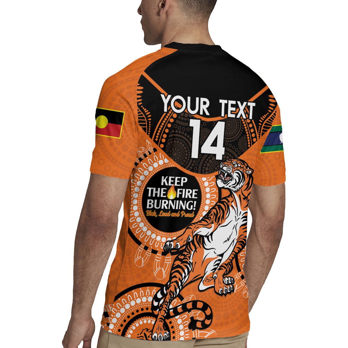 Custom NRL Tigers NAIDOC Week Rugby Jersey Keep The Fire Burning Indigenous Art