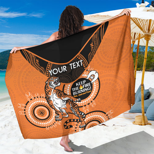 Custom NRL Tigers NAIDOC Week Sarong Keep The Fire Burning Indigenous Art