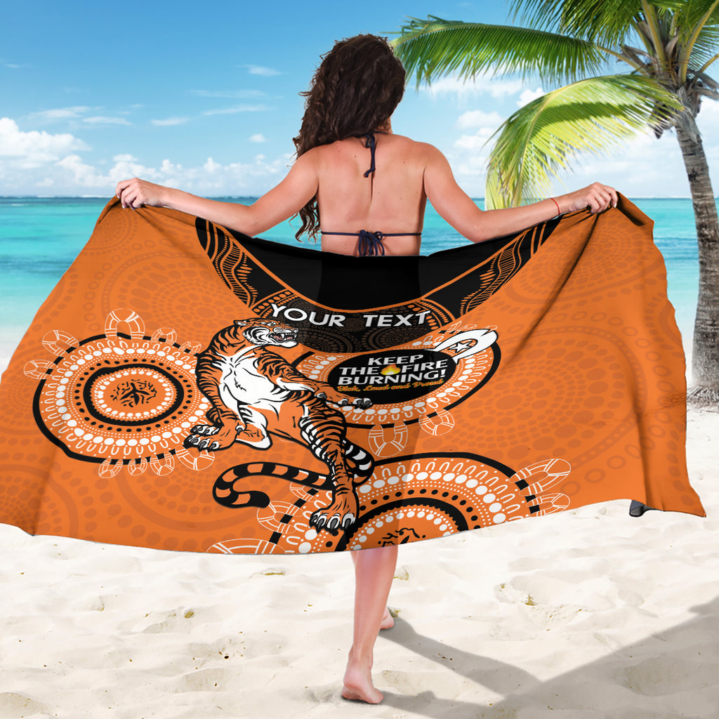 Custom NRL Tigers NAIDOC Week Sarong Keep The Fire Burning Indigenous Art