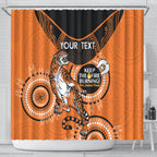Custom NRL Tigers NAIDOC Week Shower Curtain Keep The Fire Burning Indigenous Art