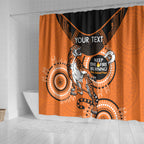 Custom NRL Tigers NAIDOC Week Shower Curtain Keep The Fire Burning Indigenous Art