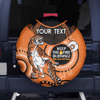 Custom NRL Tigers NAIDOC Week Spare Tire Cover Keep The Fire Burning Indigenous Art