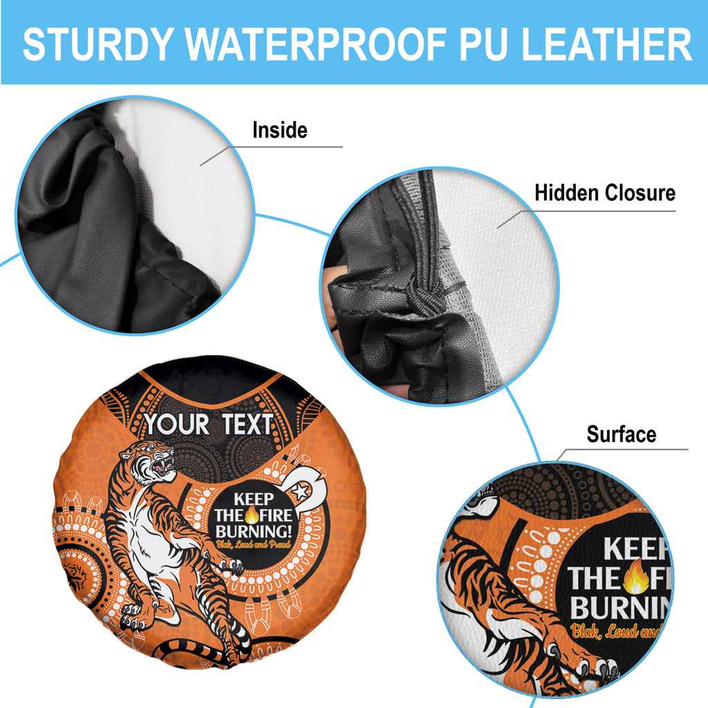 Custom NRL Tigers NAIDOC Week Spare Tire Cover Keep The Fire Burning Indigenous Art