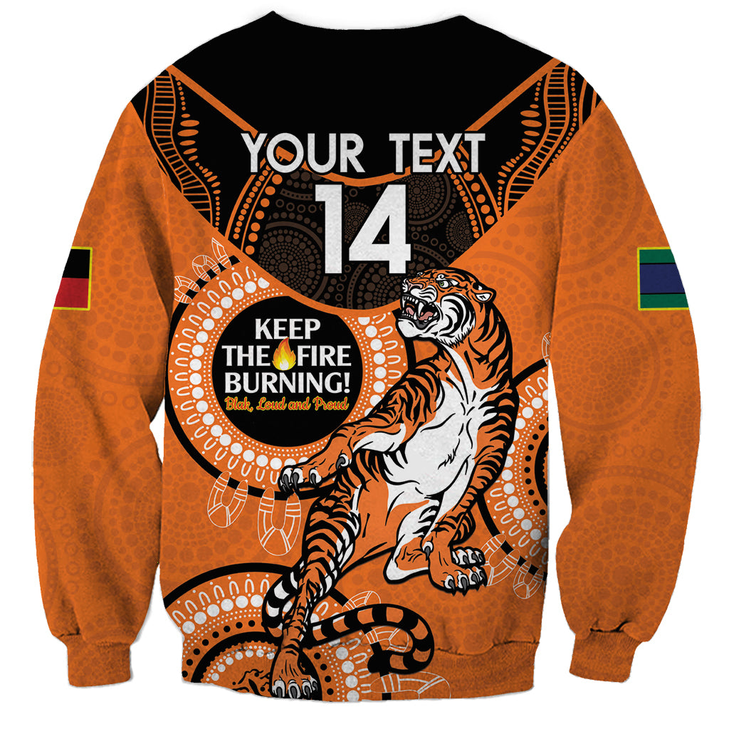 Custom NRL Tigers NAIDOC Week Sweatshirt Keep The Fire Burning Indigenous Art