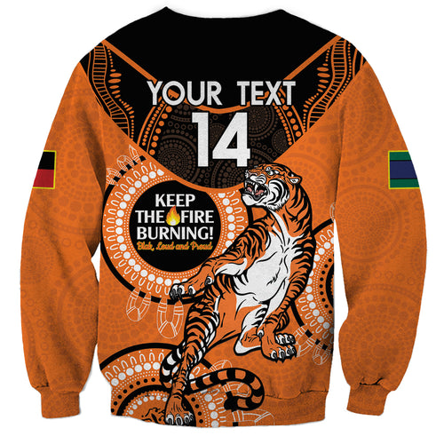 Custom NRL Tigers NAIDOC Week Sweatshirt Keep The Fire Burning Indigenous Art