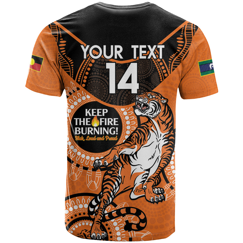 Custom NRL Tigers NAIDOC Week T Shirt Keep The Fire Burning Indigenous Art