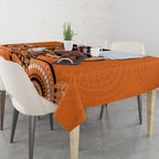 Custom NRL Tigers NAIDOC Week Tablecloth Keep The Fire Burning Indigenous Art