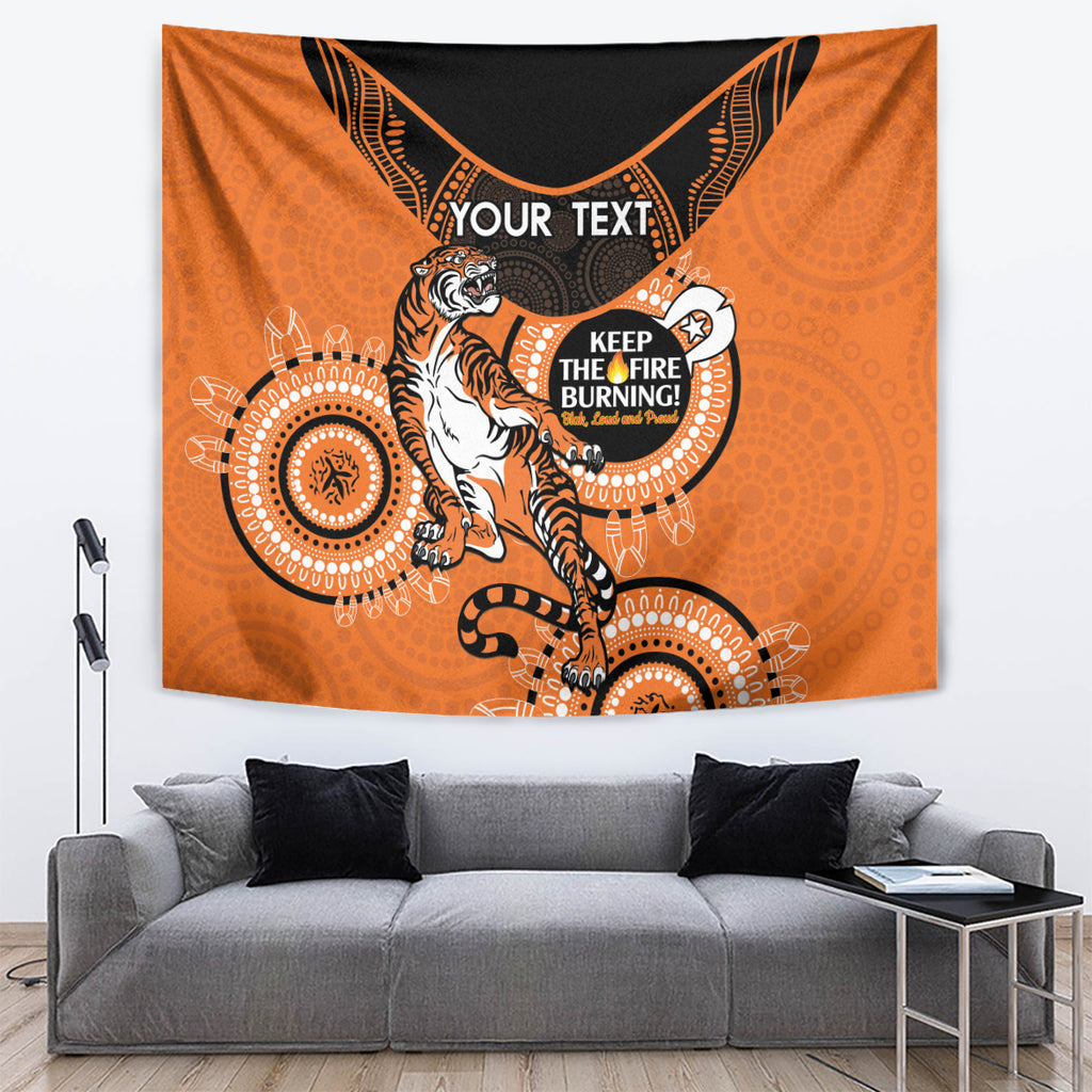 Custom NRL Tigers NAIDOC Week Tapestry Keep The Fire Burning Indigenous Art