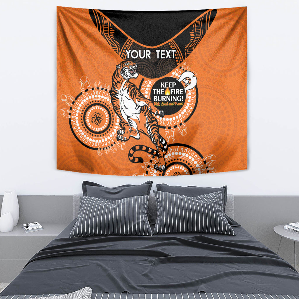 Custom NRL Tigers NAIDOC Week Tapestry Keep The Fire Burning Indigenous Art
