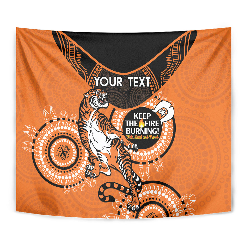 Custom NRL Tigers NAIDOC Week Tapestry Keep The Fire Burning Indigenous Art