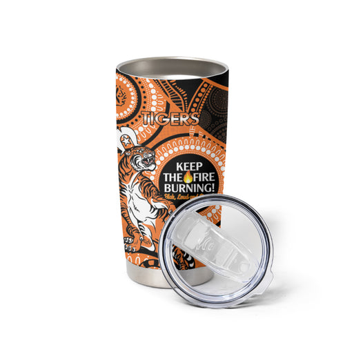 NRL Tigers NAIDOC Week Tumbler Cup Keep The Fire Burning Indigenous Art