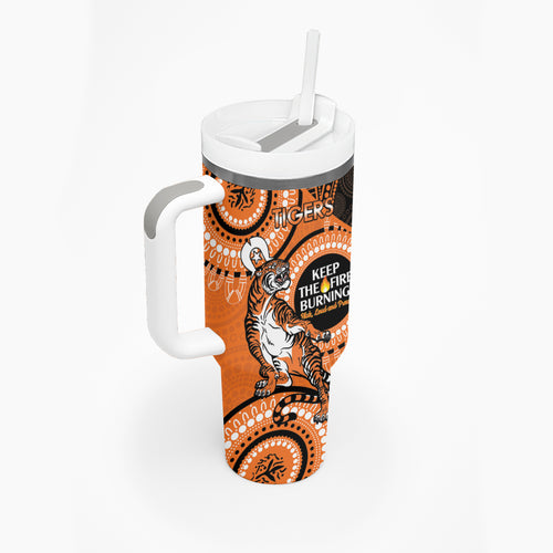 NRL Tigers NAIDOC Week Tumbler With Handle Keep The Fire Burning Indigenous Art