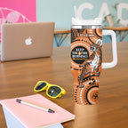 NRL Tigers NAIDOC Week Tumbler With Handle Keep The Fire Burning Indigenous Art