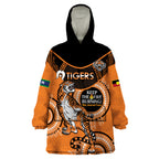 Custom NRL Tigers NAIDOC Week Wearable Blanket Hoodie Keep The Fire Burning Indigenous Art