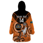 Custom NRL Tigers NAIDOC Week Wearable Blanket Hoodie Keep The Fire Burning Indigenous Art