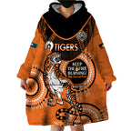 Custom NRL Tigers NAIDOC Week Wearable Blanket Hoodie Keep The Fire Burning Indigenous Art