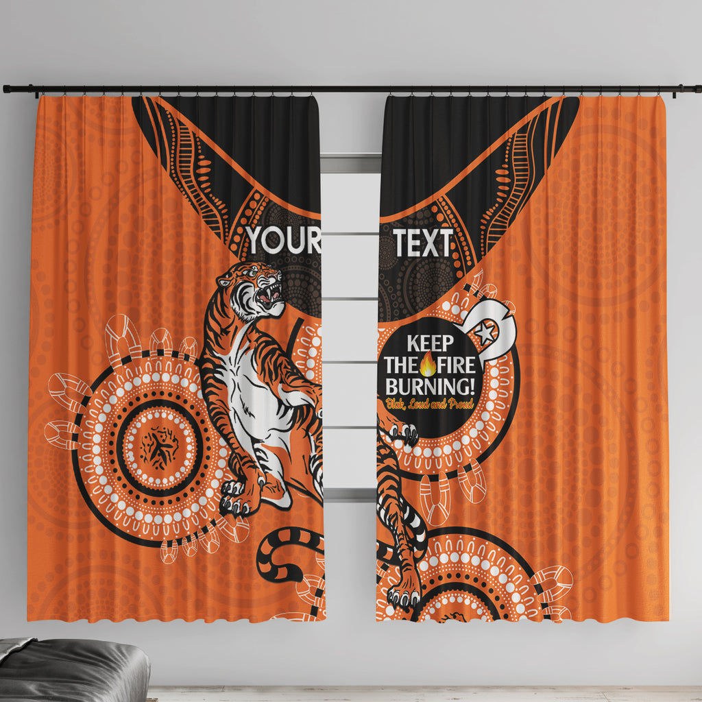 Custom NRL Tigers NAIDOC Week Window Curtain Keep The Fire Burning Indigenous Art