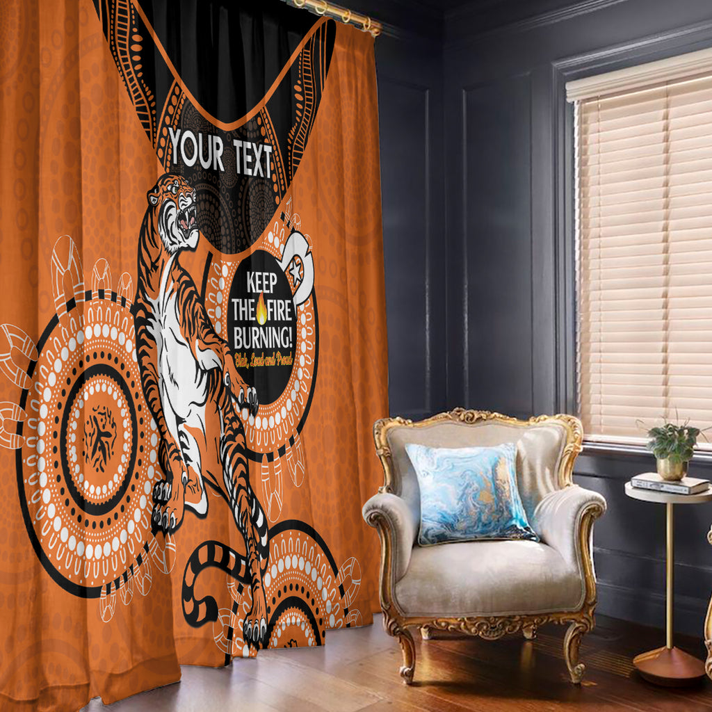 Custom NRL Tigers NAIDOC Week Window Curtain Keep The Fire Burning Indigenous Art
