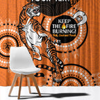 Custom NRL Tigers NAIDOC Week Window Curtain Keep The Fire Burning Indigenous Art
