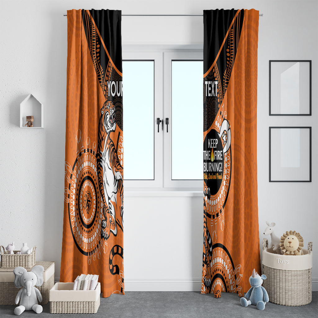 Custom NRL Tigers NAIDOC Week Window Curtain Keep The Fire Burning Indigenous Art