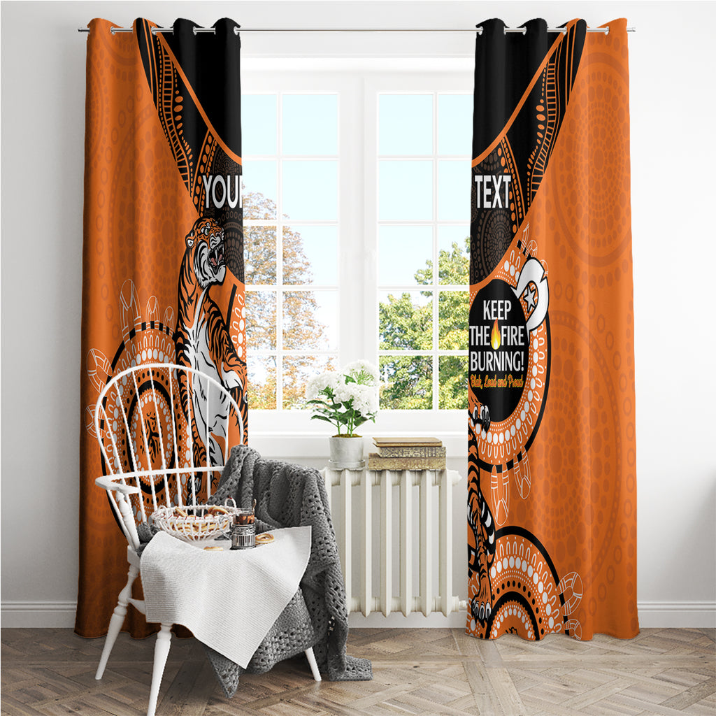 Custom NRL Tigers NAIDOC Week Window Curtain Keep The Fire Burning Indigenous Art