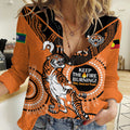Custom NRL Tigers NAIDOC Week Women Casual Shirt Keep The Fire Burning Indigenous Art