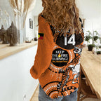 Custom NRL Tigers NAIDOC Week Women Casual Shirt Keep The Fire Burning Indigenous Art
