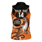 Custom NRL Tigers NAIDOC Week Women Sleeveless Polo Shirt Keep The Fire Burning Indigenous Art