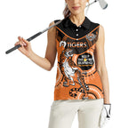 Custom NRL Tigers NAIDOC Week Women Sleeveless Polo Shirt Keep The Fire Burning Indigenous Art
