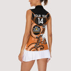 Custom NRL Tigers NAIDOC Week Women Sleeveless Polo Shirt Keep The Fire Burning Indigenous Art