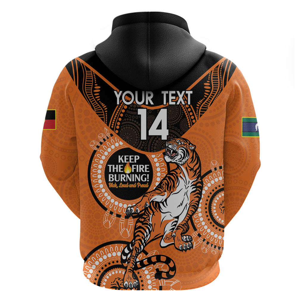 Custom NRL Tigers NAIDOC Week Zip Hoodie Keep The Fire Burning Indigenous Art