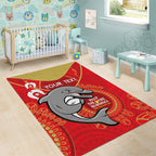 Custom NRL Dolphins NAIDOC Week Area Rug Keep The Fire Burning Indigenous Art