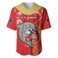 Custom NRL Dolphins NAIDOC Week Baseball Jersey Keep The Fire Burning Indigenous Art