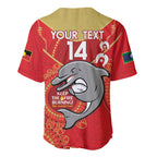 Custom NRL Dolphins NAIDOC Week Baseball Jersey Keep The Fire Burning Indigenous Art