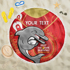 Custom NRL Dolphins NAIDOC Week Beach Blanket Keep The Fire Burning Indigenous Art