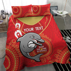 Custom NRL Dolphins NAIDOC Week Bedding Set Keep The Fire Burning Indigenous Art