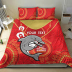 Custom NRL Dolphins NAIDOC Week Bedding Set Keep The Fire Burning Indigenous Art