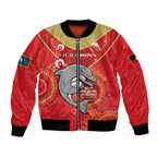Custom NRL Dolphins NAIDOC Week Bomber Jacket Keep The Fire Burning Indigenous Art