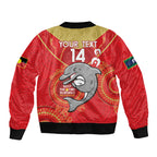 Custom NRL Dolphins NAIDOC Week Bomber Jacket Keep The Fire Burning Indigenous Art