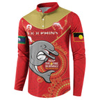 Custom NRL Dolphins NAIDOC Week Button Sweatshirt Keep The Fire Burning Indigenous Art