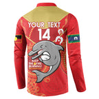 Custom NRL Dolphins NAIDOC Week Button Sweatshirt Keep The Fire Burning Indigenous Art