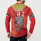 Custom NRL Dolphins NAIDOC Week Button Sweatshirt Keep The Fire Burning Indigenous Art