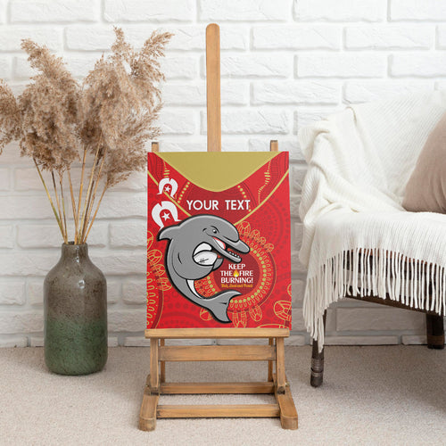 Custom NRL Dolphins NAIDOC Week Canvas Wall Art Keep The Fire Burning Indigenous Art